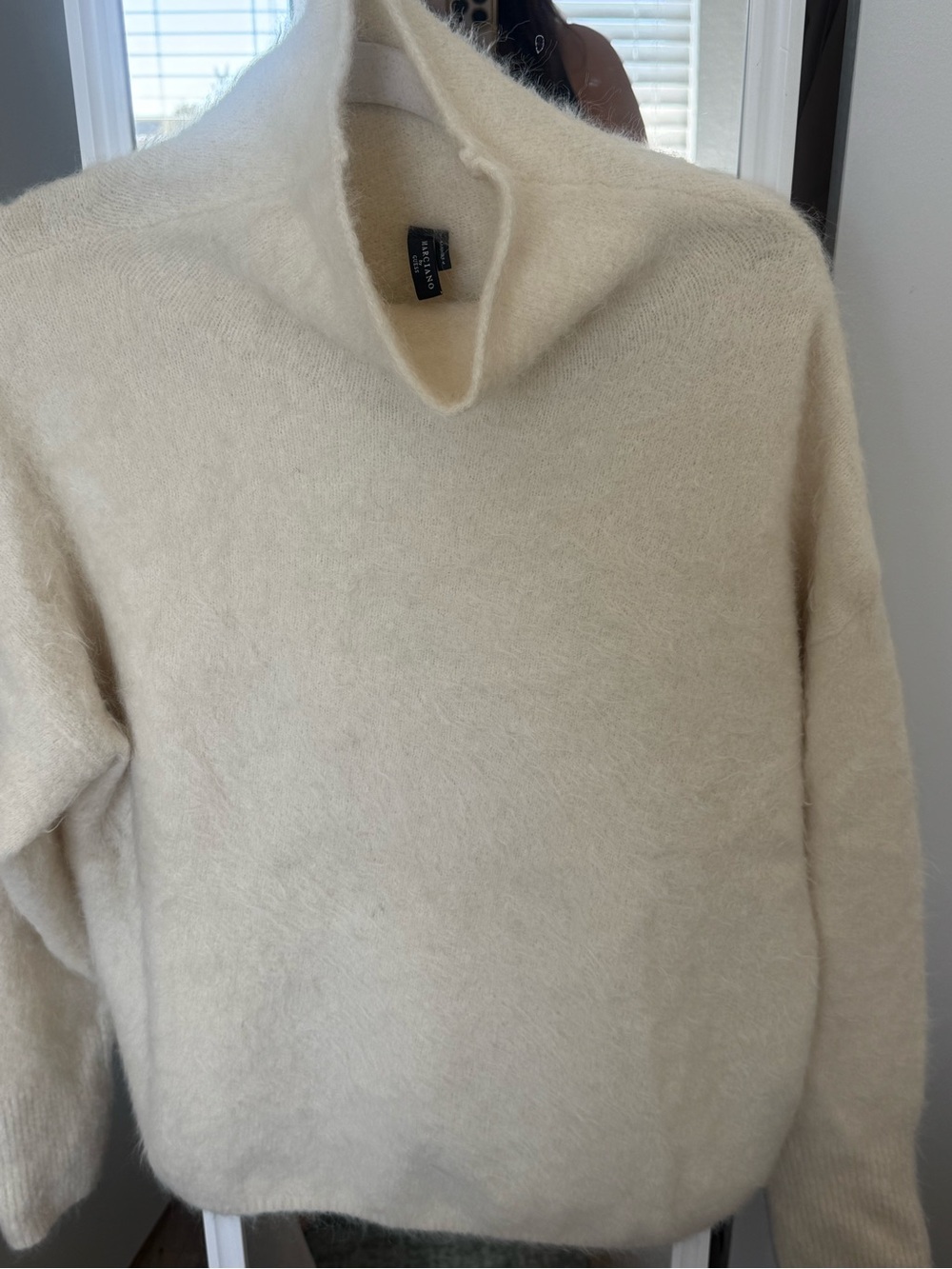 Super Cozy Ivory Guess Turtleneck Women's Sweater